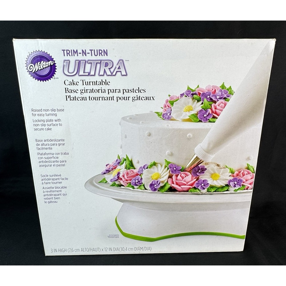 Wilton Trim-N-Turn Ultra Cake Turntable Lazy Susan Cake Decorating Stand Locks